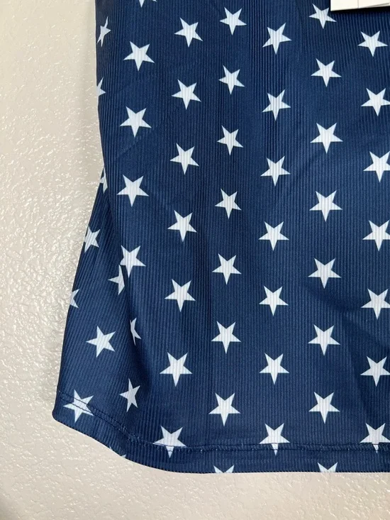 Navy blue and white star tank top, size 3X - Picture 4 of 4